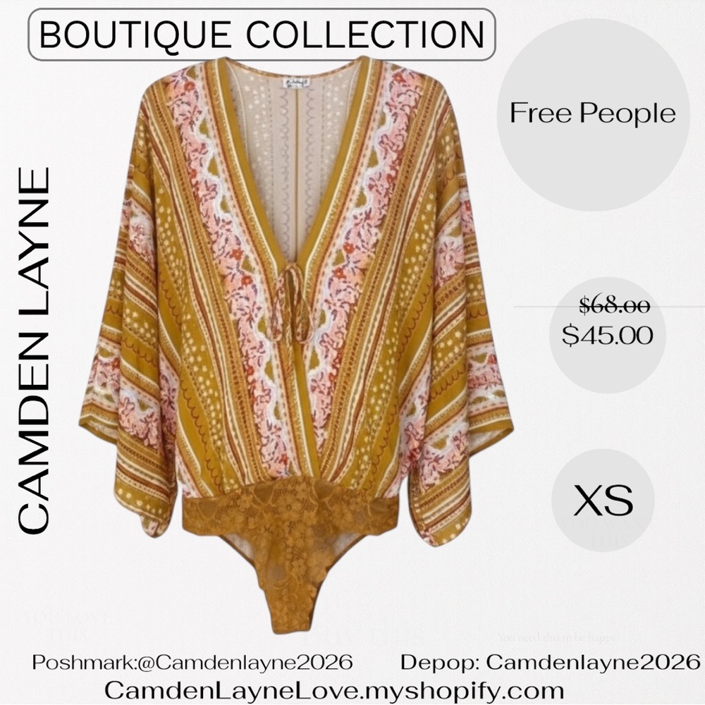 Free People Floral Kimono Bodysuit - Picture 5 of 9